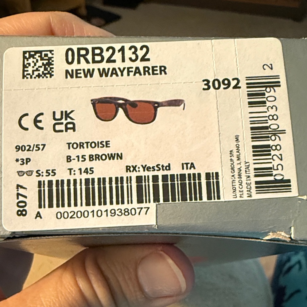 NWT Ray-Ban New Wayfarer Tortoise with Brown Lenses, polarized